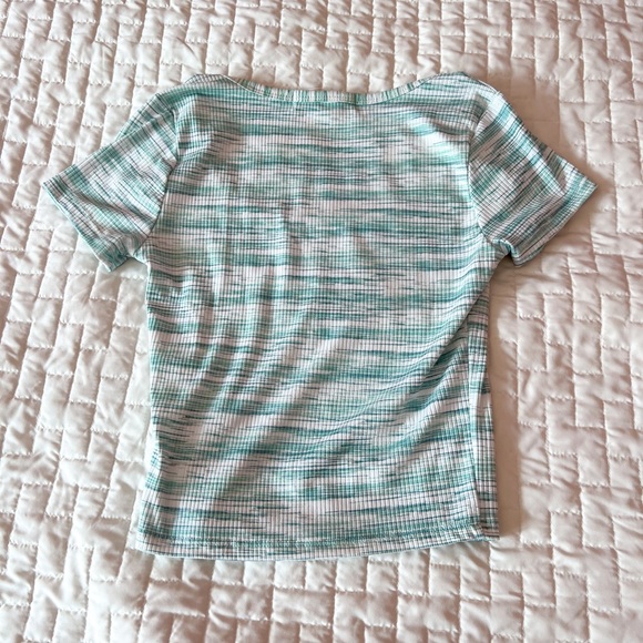 Cloud Dancer Heathered Green Square Neck Top Size XS - Picture 2 of 3